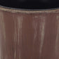 7" Brown and Ivory Textural Tone On Tone Recycled Plastic Indoor Outdoor Round Pot Planter