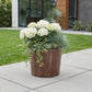 7" Brown and Ivory Textural Tone On Tone Recycled Plastic Indoor Outdoor Round Pot Planter