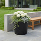 7" Black Recycled Plastic Indoor Outdoor Round Pot Planter