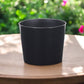 7" Black Recycled Plastic Indoor Outdoor Round Pot Planter