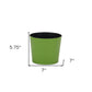 7" Lime Green Recycled Plastic Indoor Outdoor Round Pot Planter