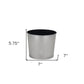 7" Silver Recycled Plastic Indoor Outdoor Round Pot Planter