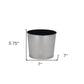7" Silver Recycled Plastic Indoor Outdoor Round Pot Planter