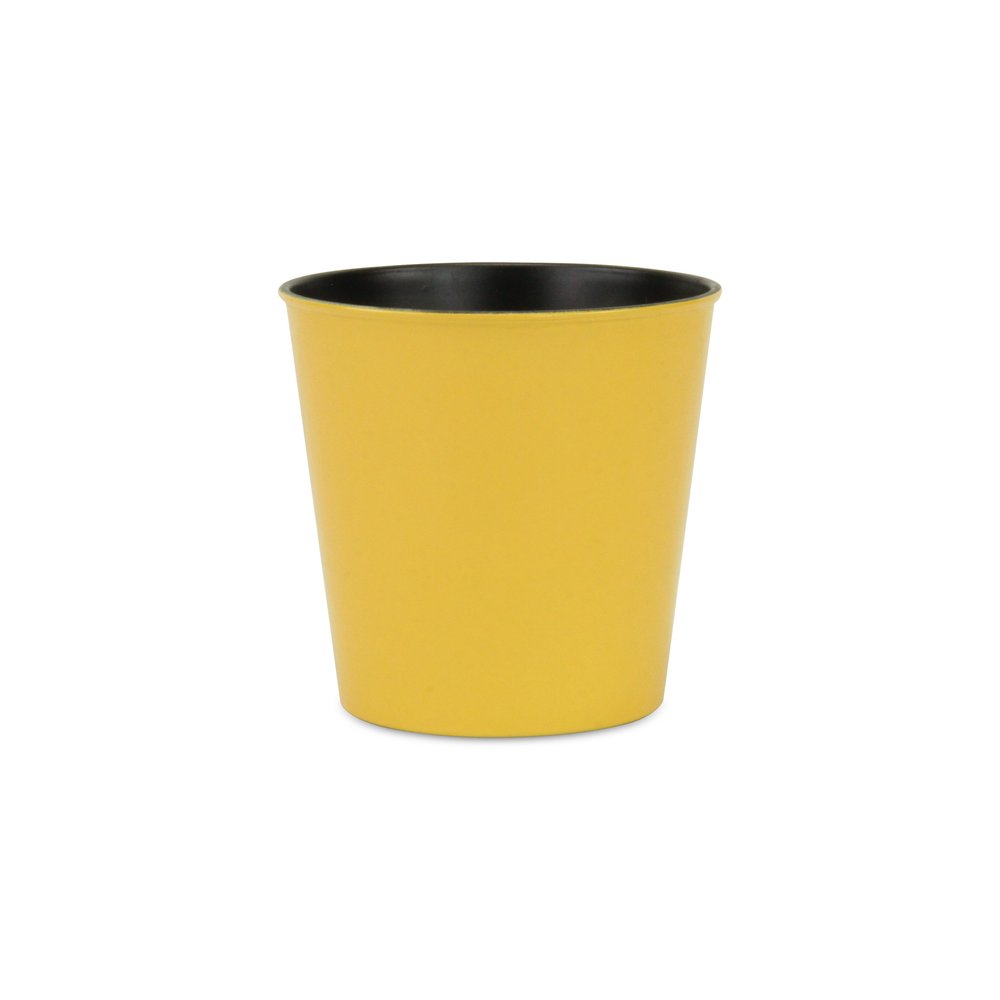 7" Yellow Recycled Plastic Indoor Outdoor Round Pot Planter
