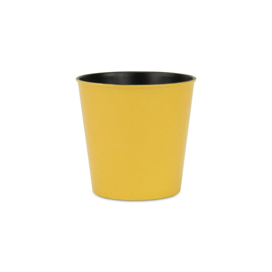 7" Yellow Recycled Plastic Indoor Outdoor Round Pot Planter