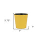 7" Yellow Recycled Plastic Indoor Outdoor Round Pot Planter
