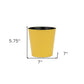 7" Yellow Recycled Plastic Indoor Outdoor Round Pot Planter