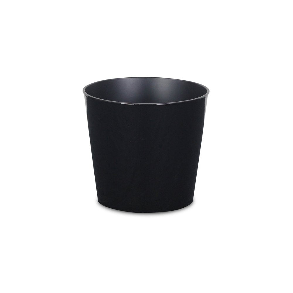 7" Black Recycled Plastic Indoor Outdoor Round Pot Planter
