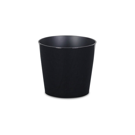 7" Black Recycled Plastic Indoor Outdoor Round Pot Planter
