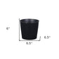 7" Black Recycled Plastic Indoor Outdoor Round Pot Planter