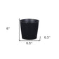 7" Black Recycled Plastic Indoor Outdoor Round Pot Planter