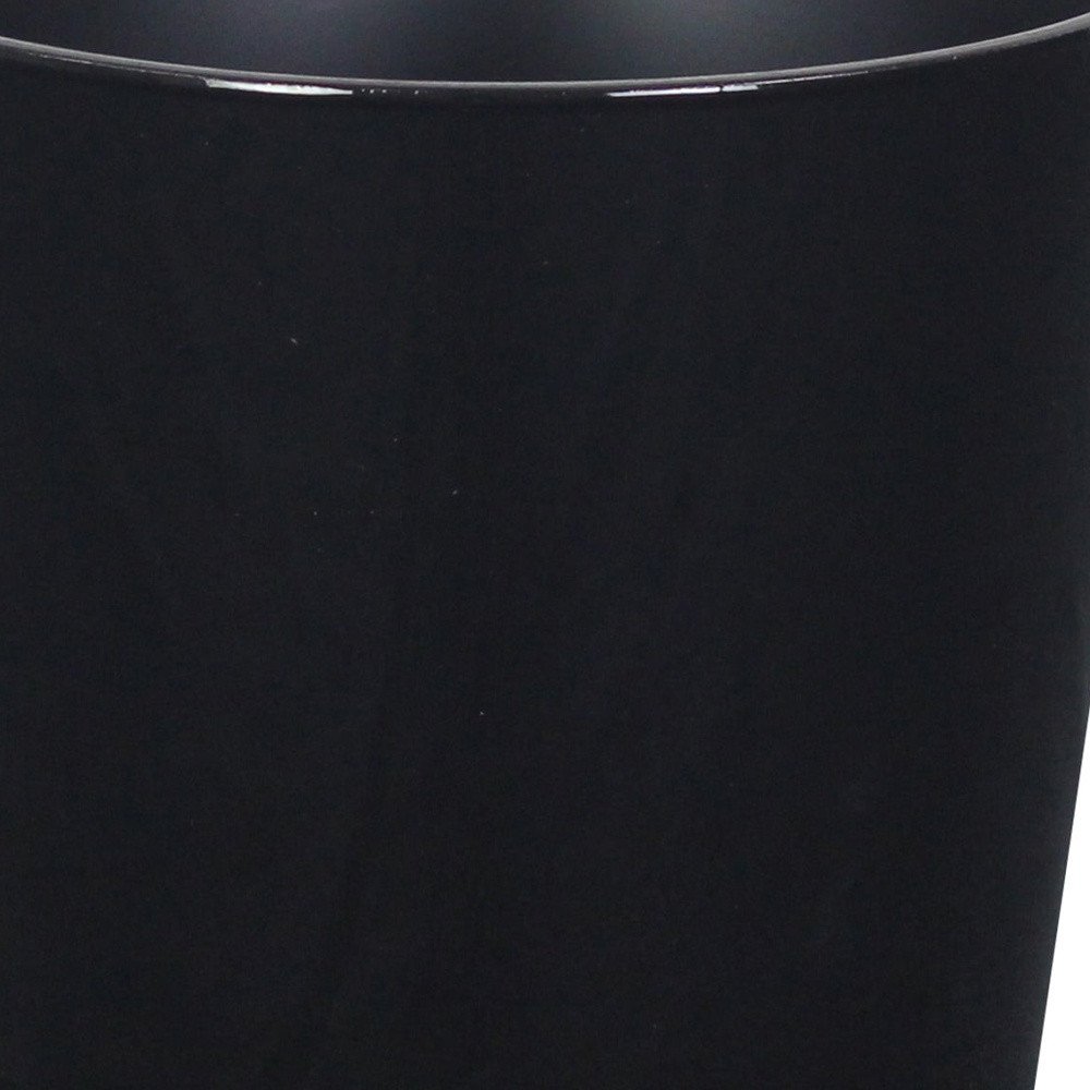 7" Black Recycled Plastic Indoor Outdoor Round Pot Planter