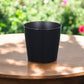 7" Black Recycled Plastic Indoor Outdoor Round Pot Planter