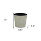 7" Silver Recycled Plastic Indoor Outdoor Round Pot Planter