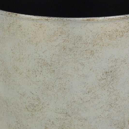 7" Silver Recycled Plastic Indoor Outdoor Round Pot Planter