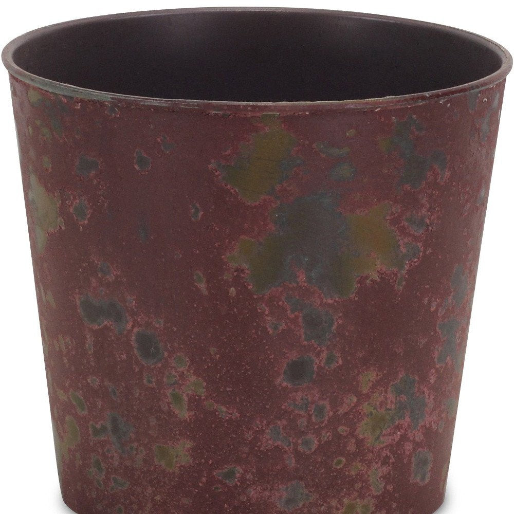 7" Red Recycled Plastic Indoor Outdoor Round Pot Planter