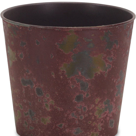 7" Red Recycled Plastic Indoor Outdoor Round Pot Planter