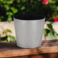 7" Silver Recycled Plastic Indoor Outdoor Round Pot Planter