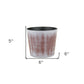 6" Brown and Ivory Textural Tone On Tone Recycled Plastic Indoor Outdoor Round Pot Planter