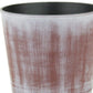 6" Brown and Ivory Textural Tone On Tone Recycled Plastic Indoor Outdoor Round Pot Planter