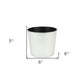 6" Silver Recycled Plastic Indoor Outdoor Round Pot Planter