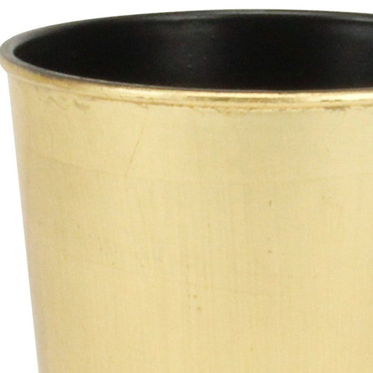5" Gold Recycled Plastic Indoor Outdoor Round Pot Planter