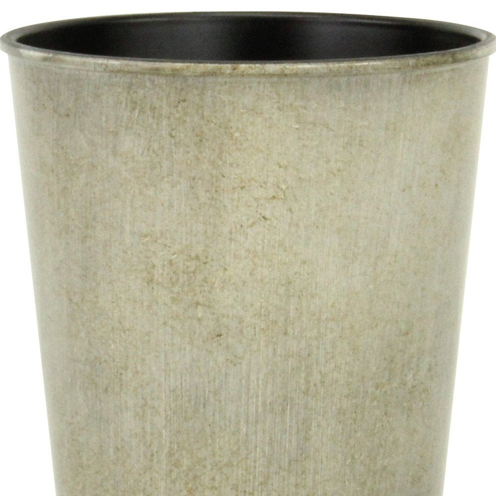 5" Gray Recycled Plastic Indoor Outdoor Round Pot Planter