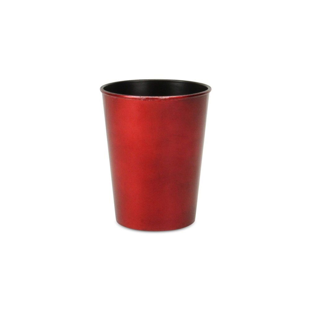 5" Red Recycled Plastic Indoor Outdoor Round Pot Planter