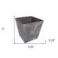 5" Brown and Off White Textural Tone On Tone Recycled Plastic Indoor Outdoor Square Pot Planter