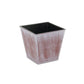 5" Brown and Off White Textural Tone On Tone Recycled Plastic Indoor Outdoor Square Pot Planter
