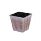 5" Brown and Off White Textural Tone On Tone Recycled Plastic Indoor Outdoor Square Pot Planter