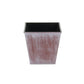 5" Brown and Off White Textural Tone On Tone Recycled Plastic Indoor Outdoor Square Pot Planter