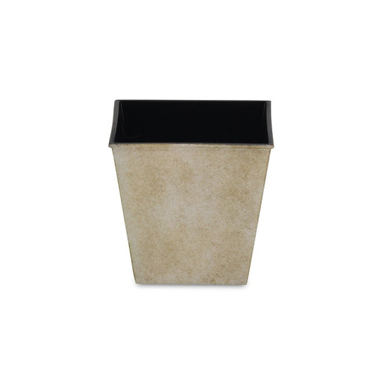 5" Cream Recycled Plastic Indoor Outdoor Square Pot Planter