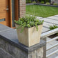 5" Cream Recycled Plastic Indoor Outdoor Square Pot Planter