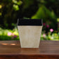 5" Cream Recycled Plastic Indoor Outdoor Square Pot Planter