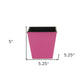 5" Hot Pink Recycled Plastic Indoor Outdoor Square Pot Planter