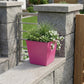 5" Hot Pink Recycled Plastic Indoor Outdoor Square Pot Planter