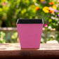 5" Hot Pink Recycled Plastic Indoor Outdoor Square Pot Planter