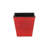 5" Red Recycled Plastic Indoor Outdoor Square Pot Planter