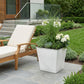 5" Silver Recycled Plastic Indoor Outdoor Square Pot Planter