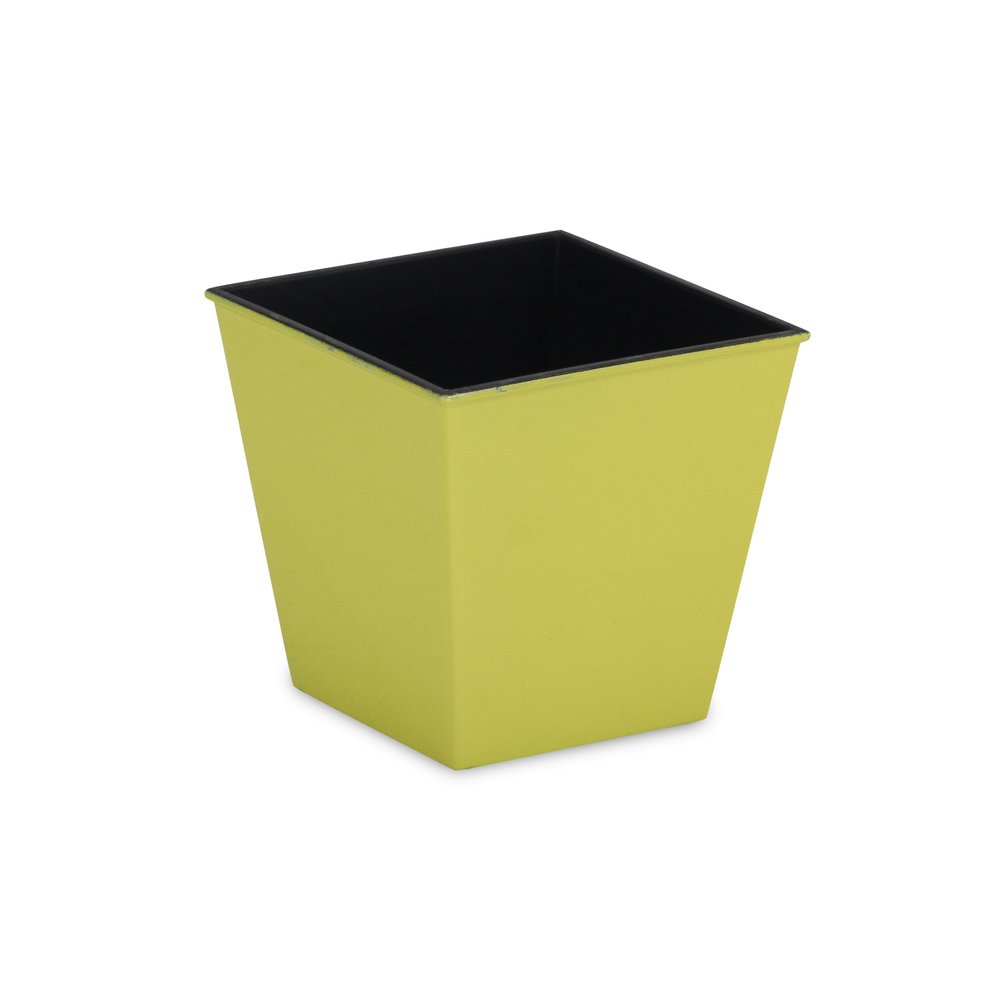 5" Yellow Recycled Plastic Indoor Outdoor Square Pot Planter