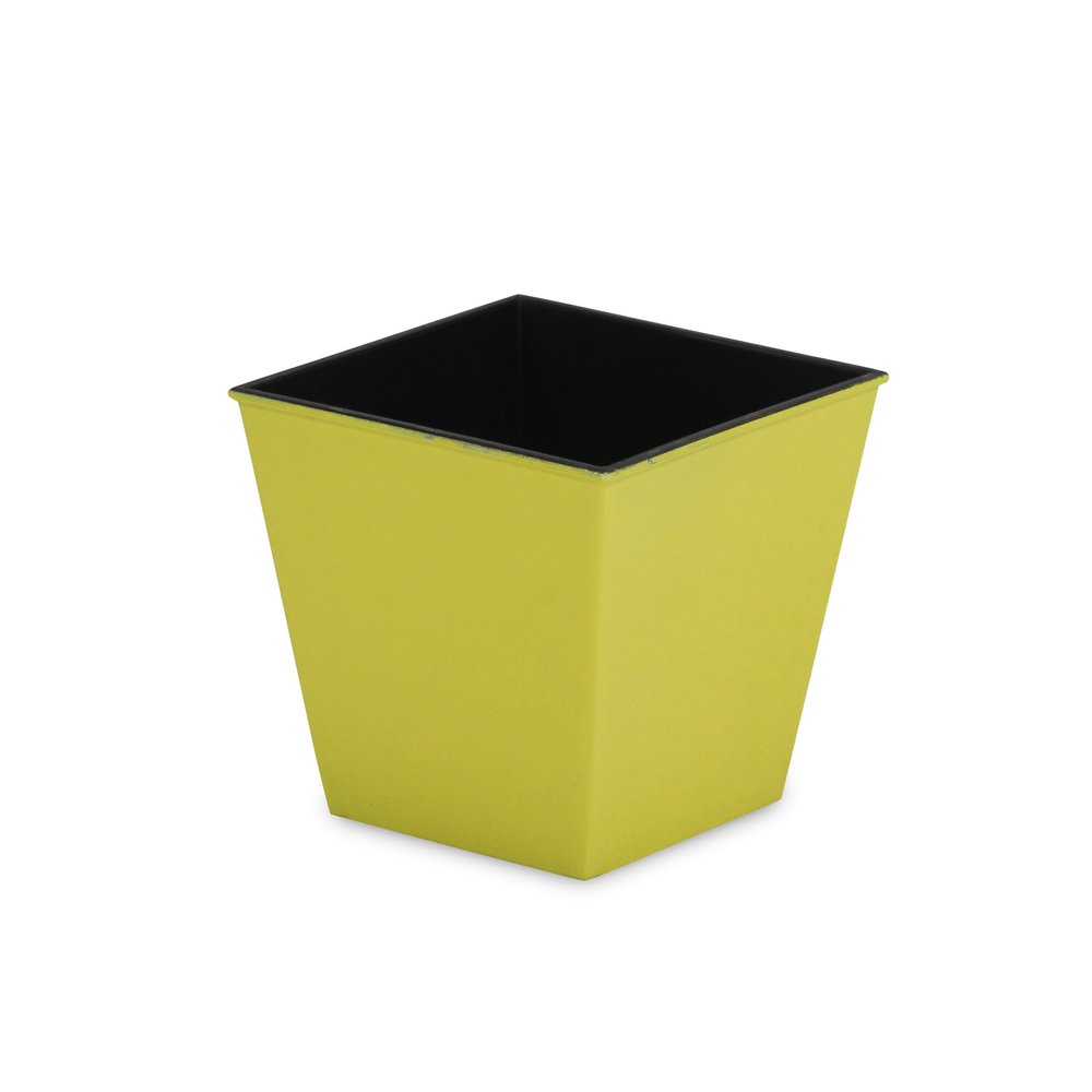 5" Yellow Recycled Plastic Indoor Outdoor Square Pot Planter