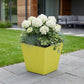5" Yellow Recycled Plastic Indoor Outdoor Square Pot Planter