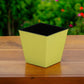 5" Yellow Recycled Plastic Indoor Outdoor Square Pot Planter