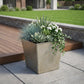 7" Gray Recycled Plastic Indoor Outdoor Square Pot Planter