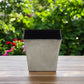 7" Gray Recycled Plastic Indoor Outdoor Square Pot Planter