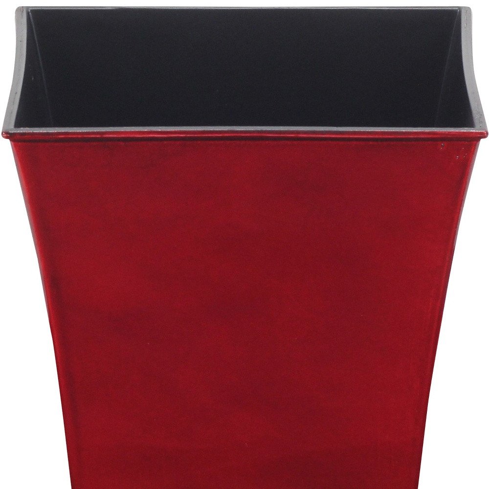 7" Red Recycled Plastic Indoor Outdoor Square Pot Planter