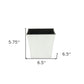 7" Silver Recycled Plastic Indoor Outdoor Square Pot Planter