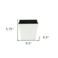7" Silver Recycled Plastic Indoor Outdoor Square Pot Planter