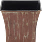 7" Brown and Ivory Textural Tone On Tone Recycled Plastic Indoor Outdoor Square Pot Planter